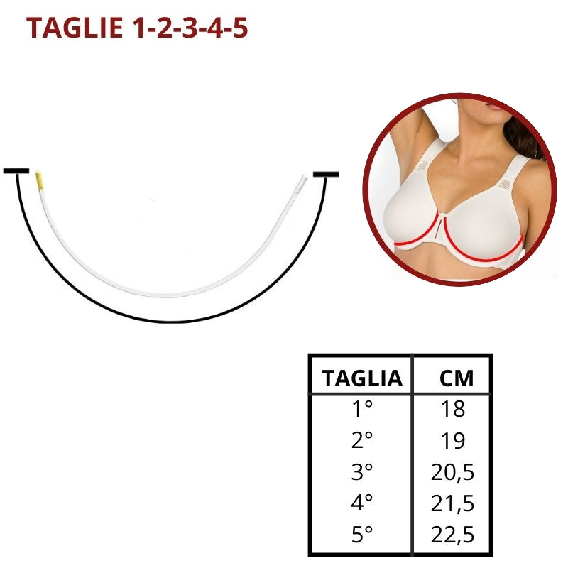 Ferretti di metallo simmetrici per reggiseno balconcino articolo FE00001 coppie 2