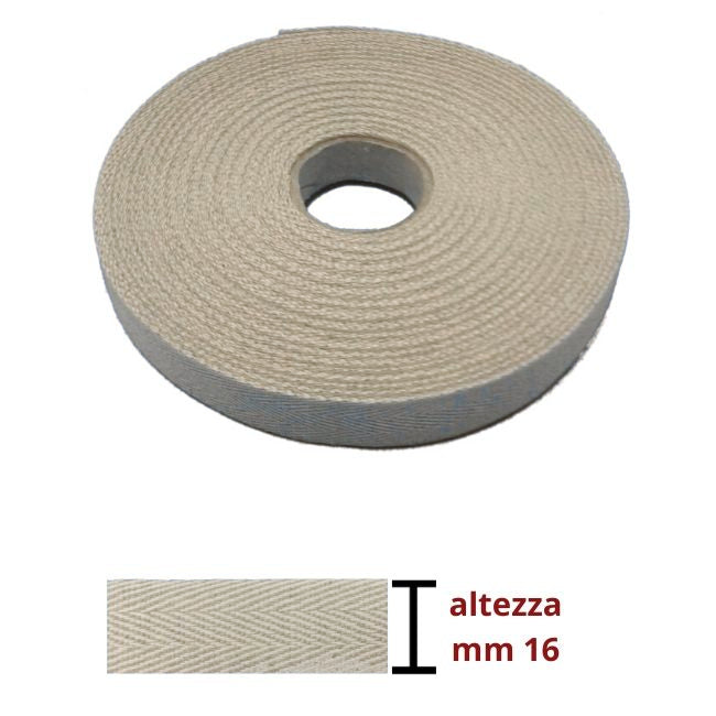 Herringbone linen ribbon h mm 1.6 item 762/16 20 meters