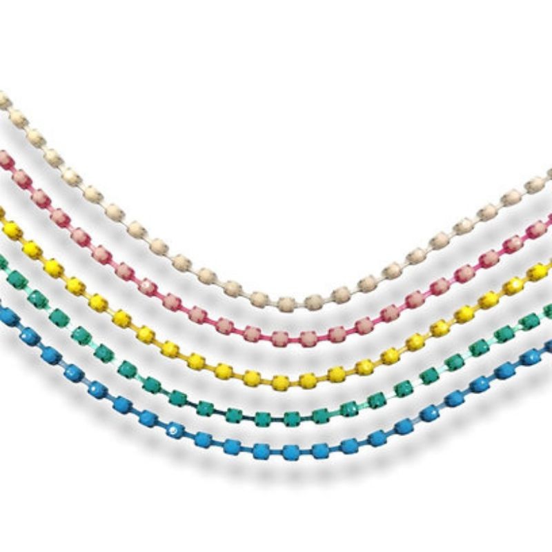 Rhinestone chain thread (wide link) jewel item CT090