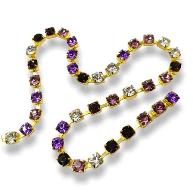Filo catena strass (maglia larga) ss30 (Ø 6.5 mm) gioiello articolo FM9310