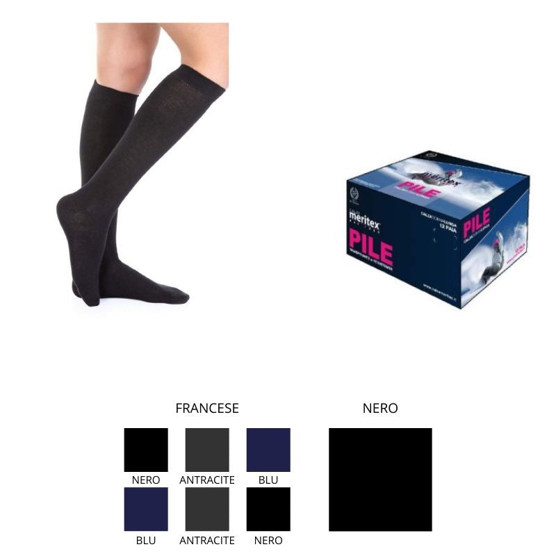 Gambaletto donna pile taglia unica articolo 617 Meritex paia 12