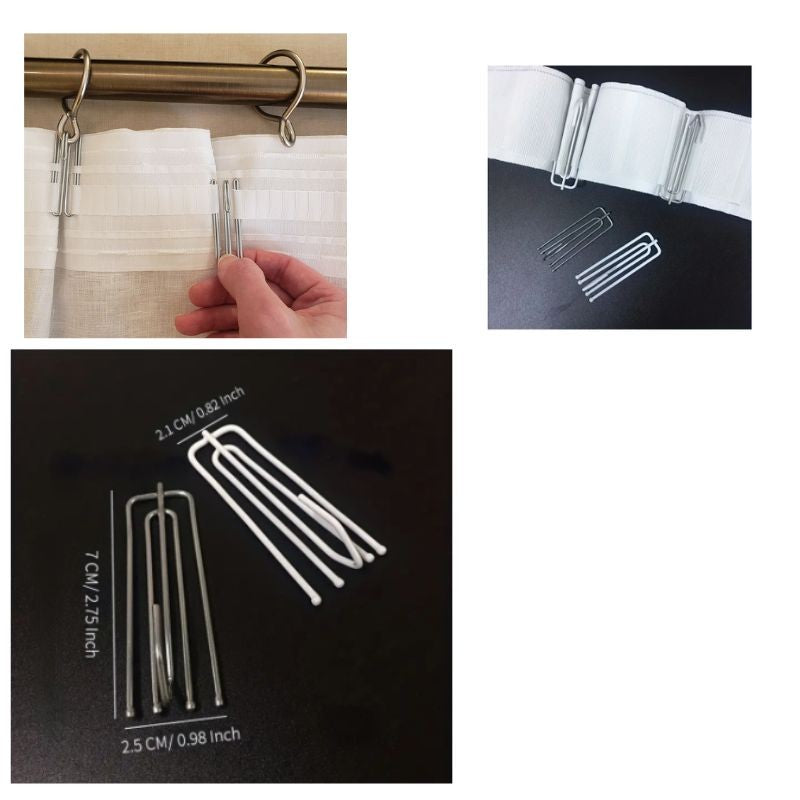 Bent hooks for steel curtain rods, 20 pieces