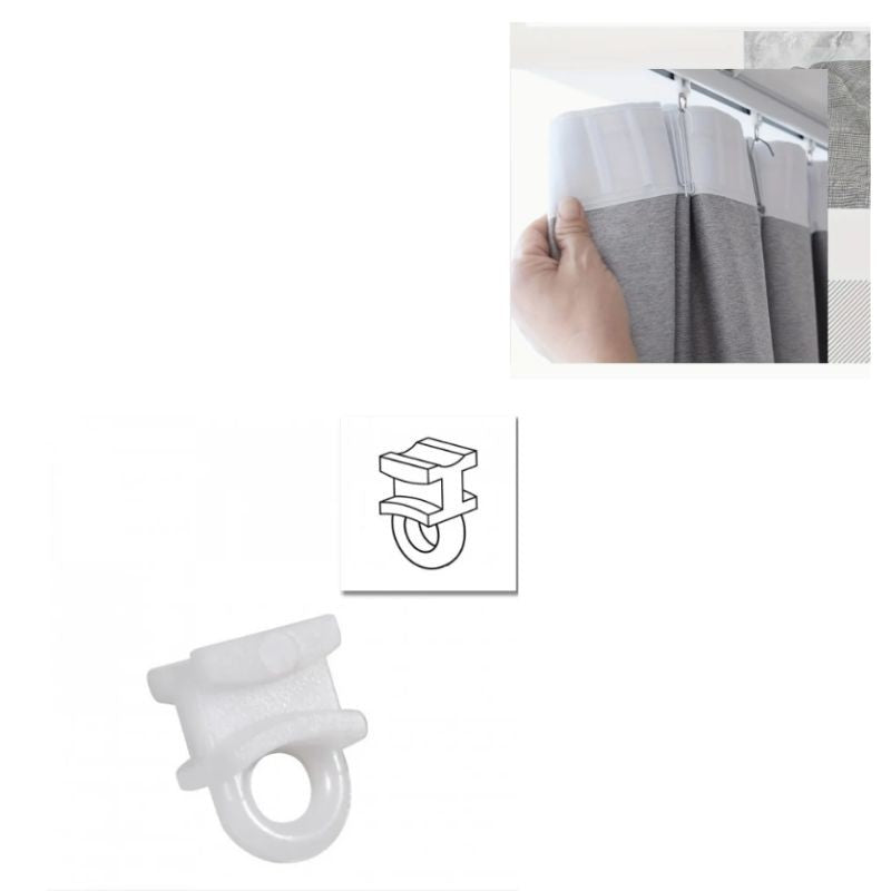 Sliding hooks for curtain tracks, 20 pieces