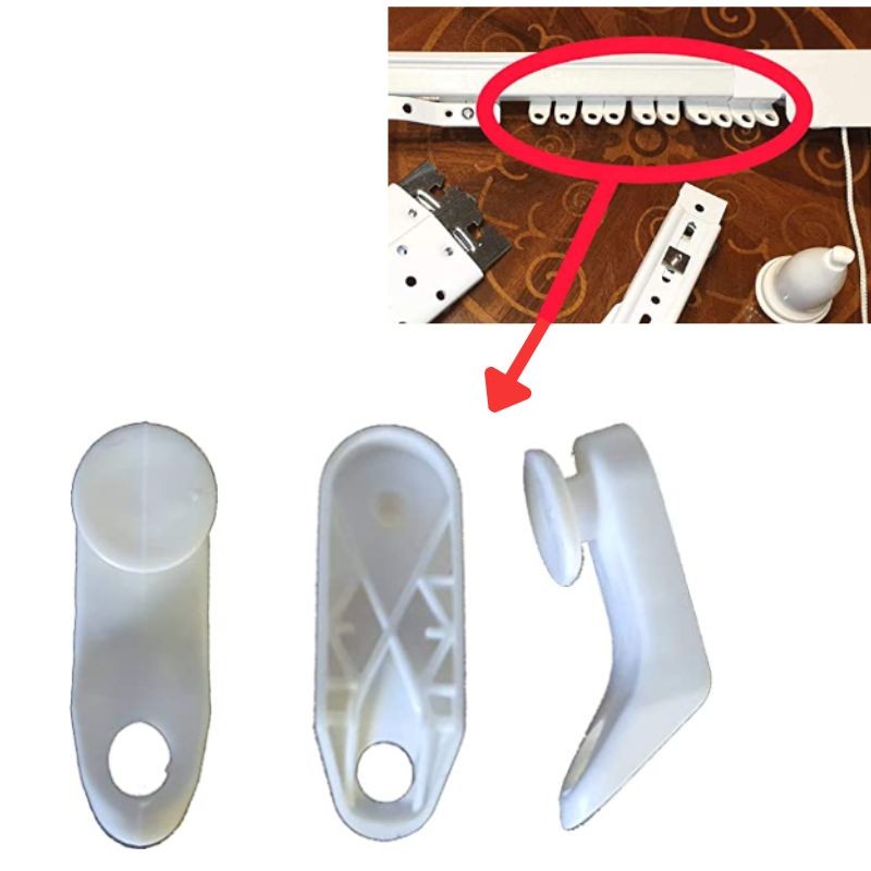 Sliding curtain hooks with extendable track, 100 pieces