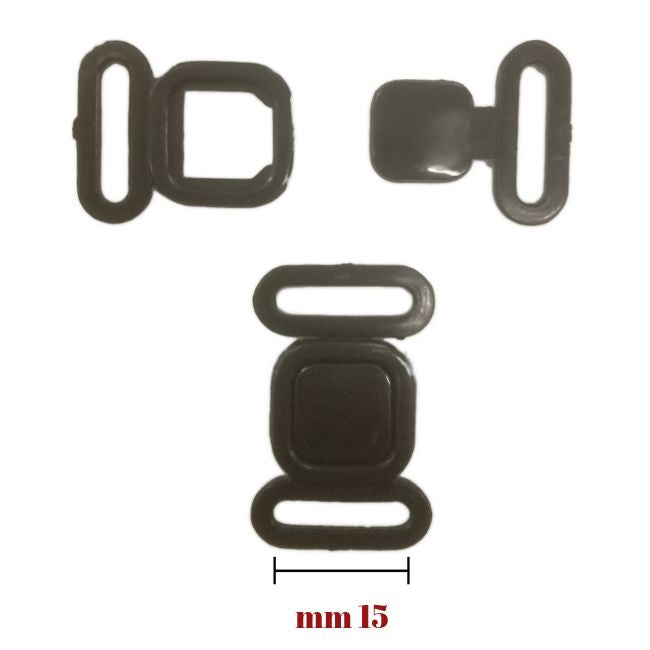Plastic bra hook pitch 15 mm internal item 16623 pairs 6