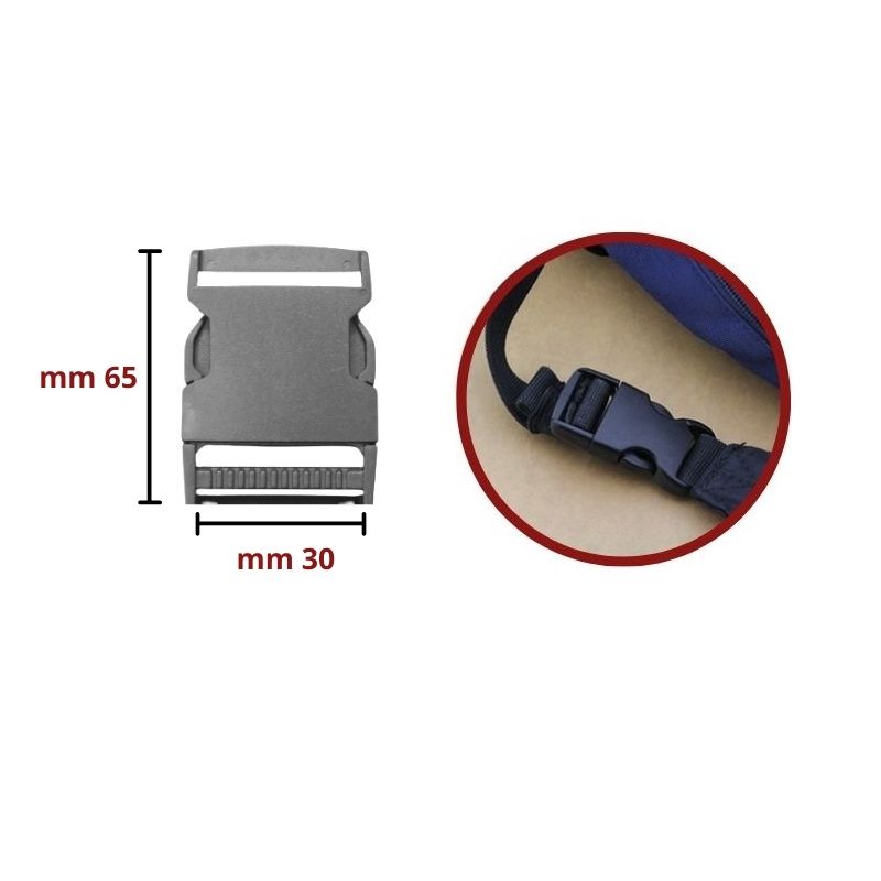 Backpack hook, 30 mm pitch, item FF030, 6 pieces