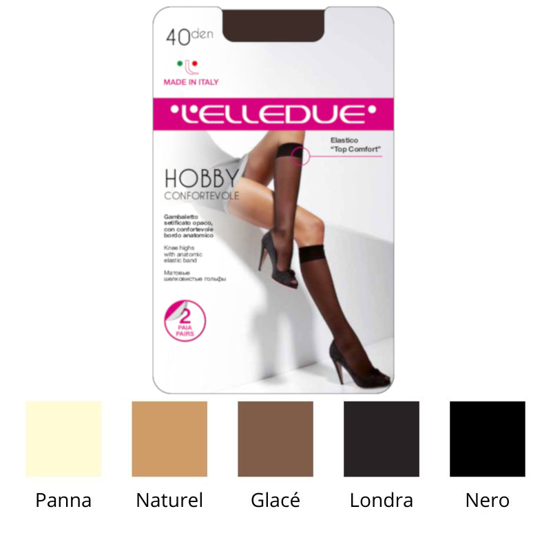 Hobby 40 den gambaletto setificato Elledue paia 24