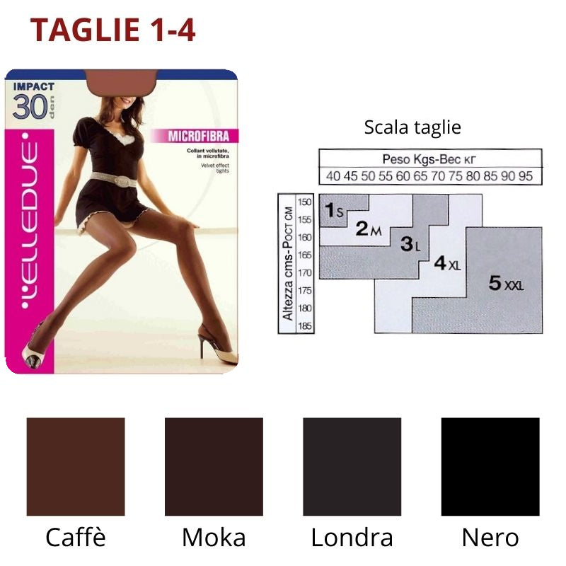 Impact 30 den ( TG 1-4) collant microfibra Elledue paia 6