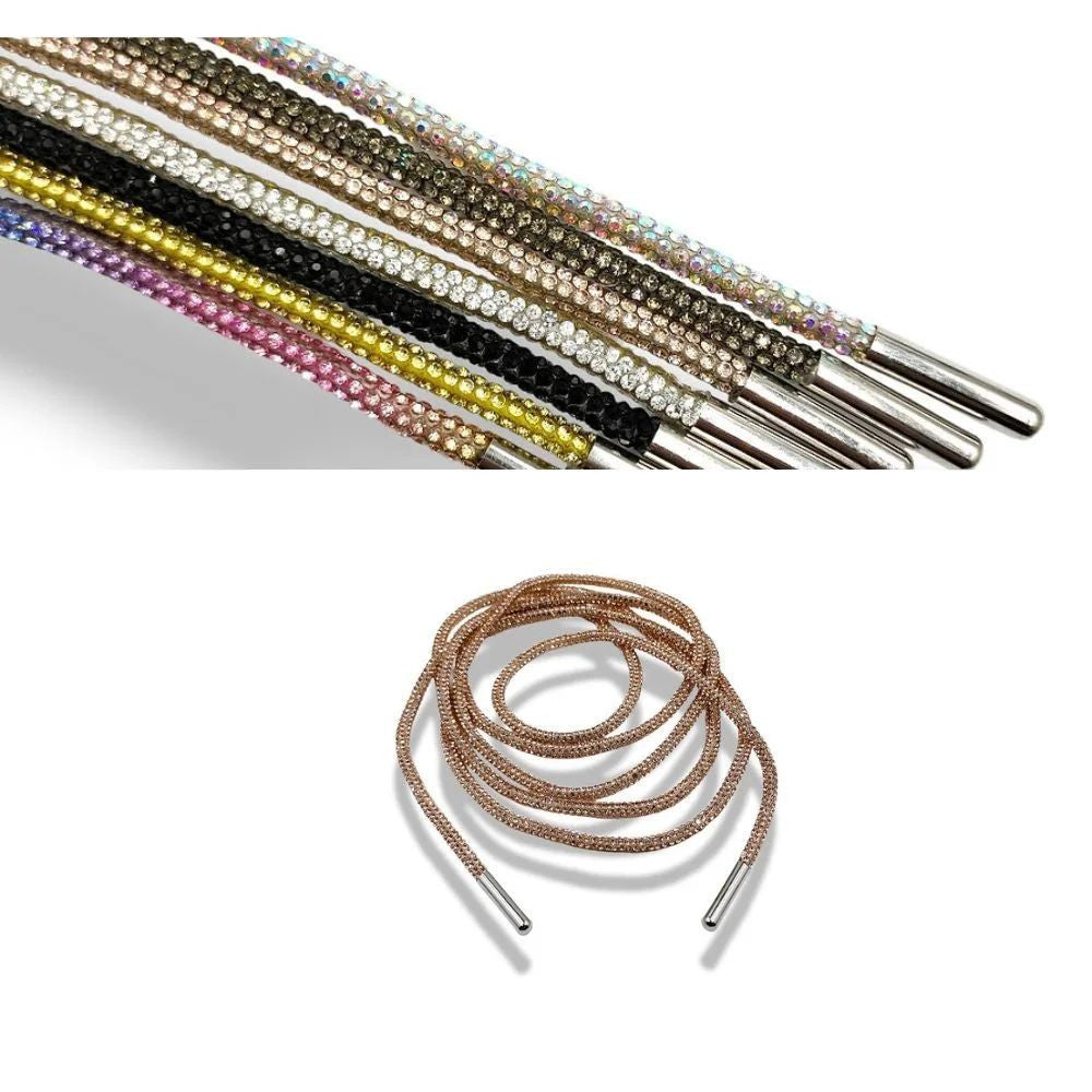 Laccetto tubolare file di strass terminale metallo articolo FM10953 pezzi 2