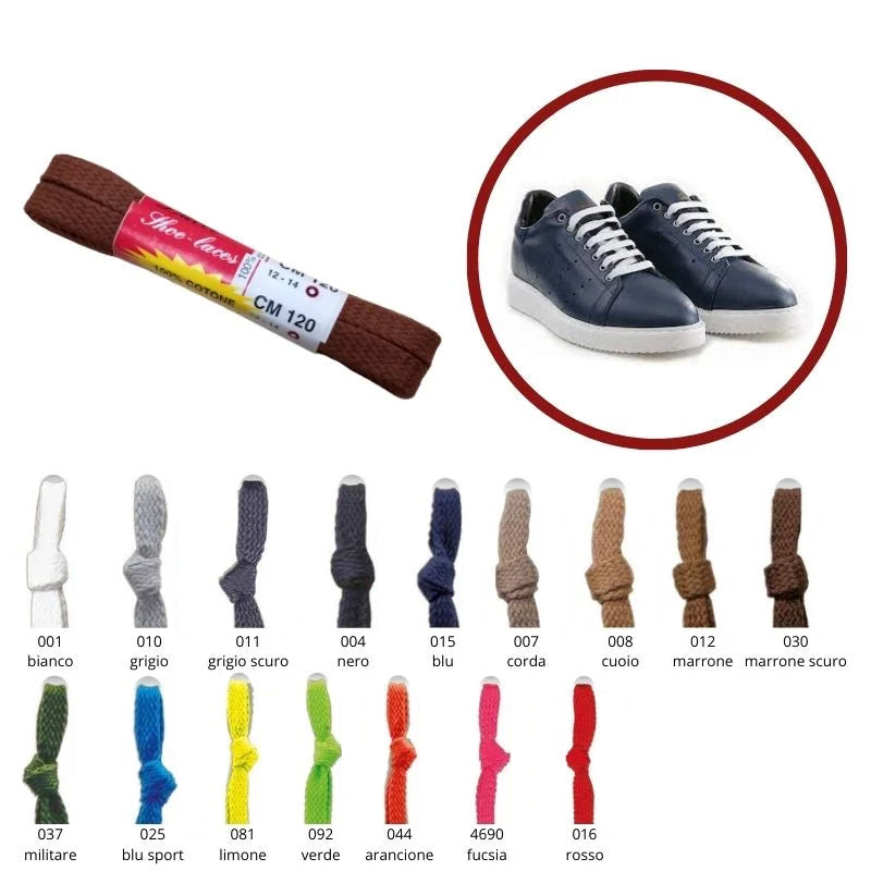 Flat laces 120 cm 100% cotton Sport item 120 pairs 6