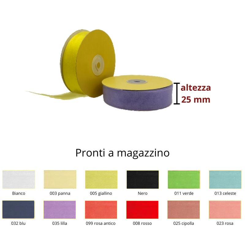 Nastro organza h mm 25 metri 50
