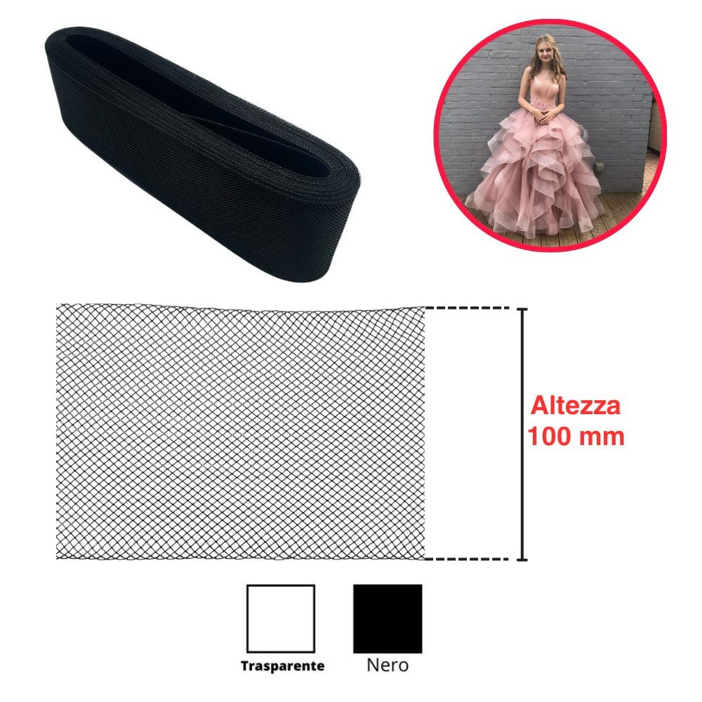 Nastro rete crine strong 100% poliestere h mm 100 articolo 3004/12 metri 27