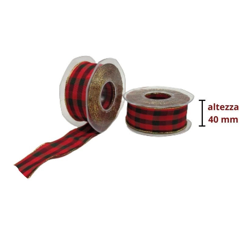 Nastro scozzese lurex h mm 40 articolo T37/40 metri 20