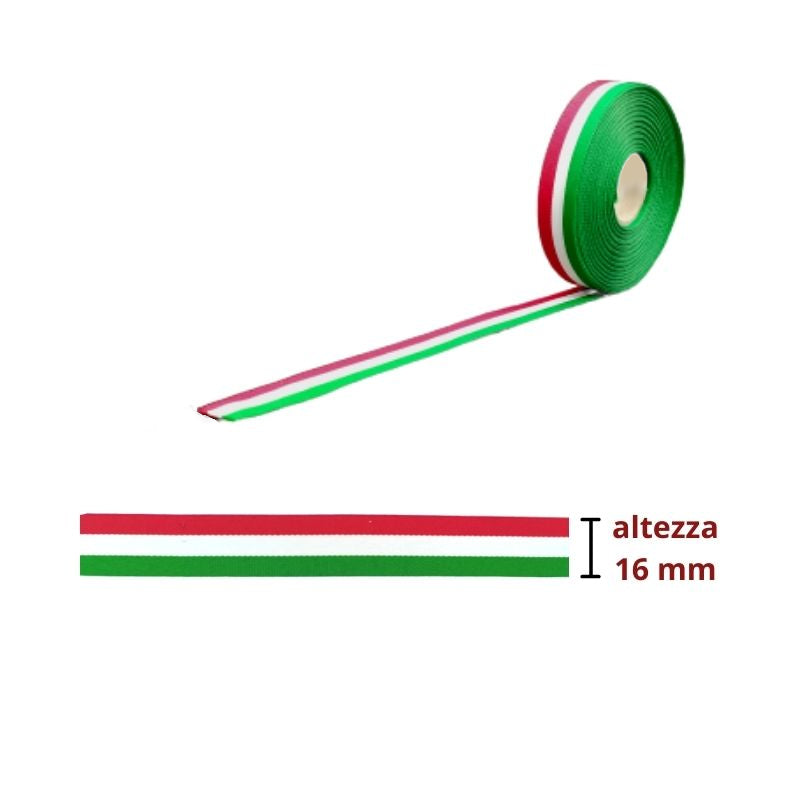 Nastro tricolore in gro poliestere h cm 1,6 articolo 581 metri 20