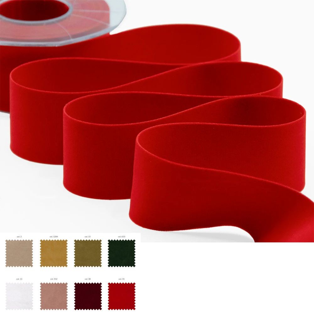 Nastro velluto decorativo h mm 40 bifacciale articolo RV30/40 metri 7