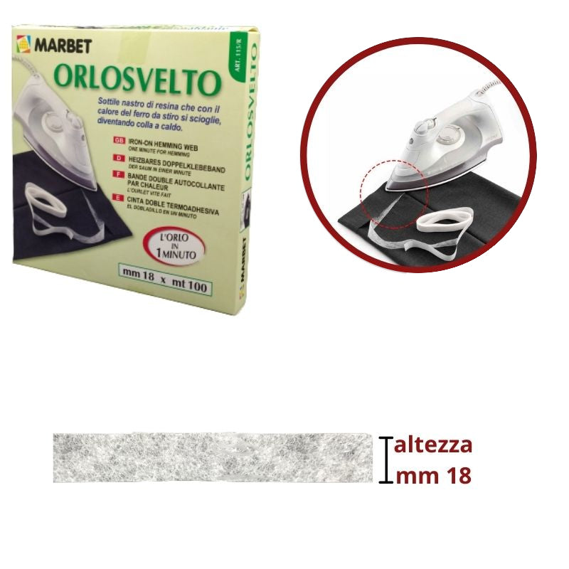 Orlosvelto adesivo termosaldante h mm 18 articolo 115/R metri 100