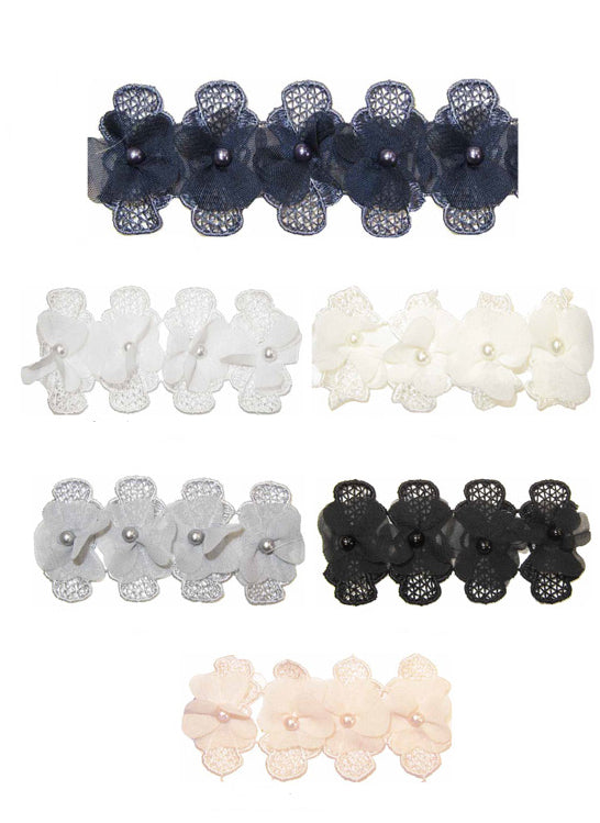 Passamaneria moda organza e perle h cm 5 articolo 458 metri 6,75