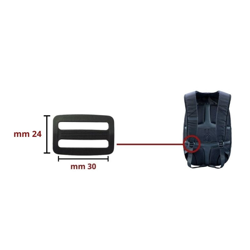 Passante per zaino in plastica mm 30 articolo FF256/12 pezzi 12