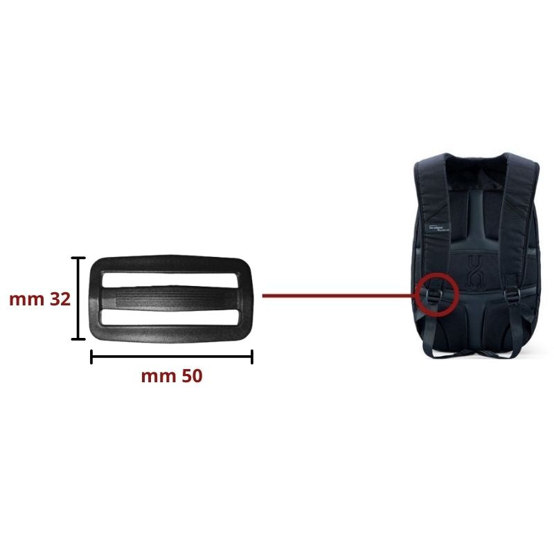 Passante per zaino in plastica mm 50 articolo FF264/12 pezzi 12