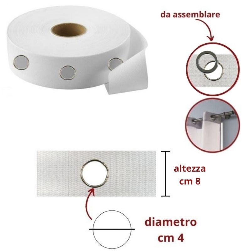 Riloga sabidecor cm 8 con predisposizione anelli Emmebi metri 25
