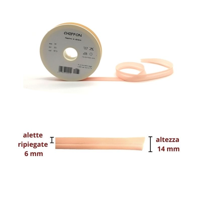 Sbieco chiffon articolo h mm 14/6/6 Chiffon metri 20