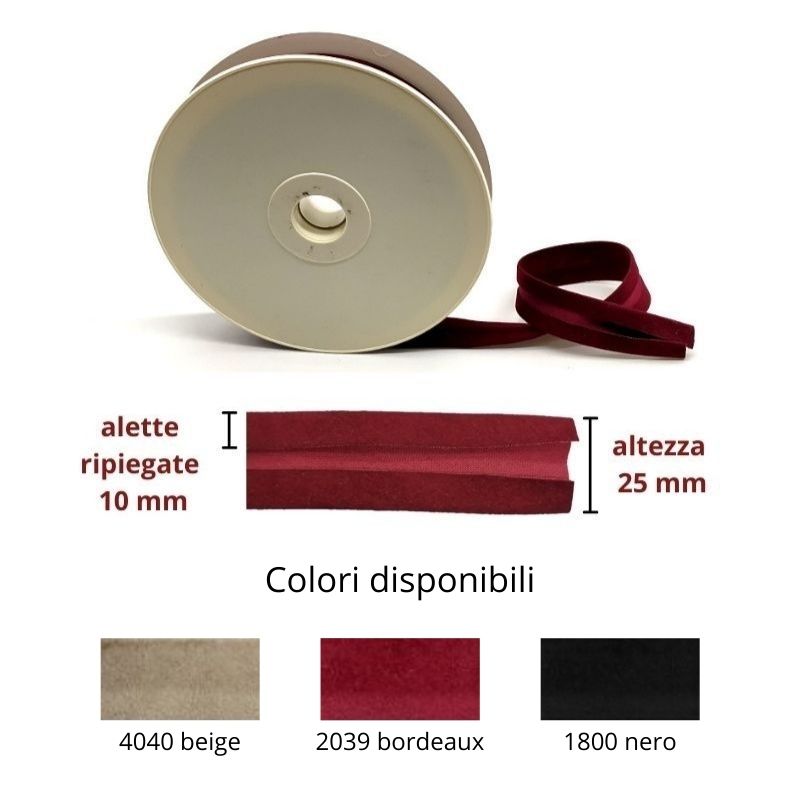 Sbieco in alcantara h mm 25/10/10 articolo S7 metri 10