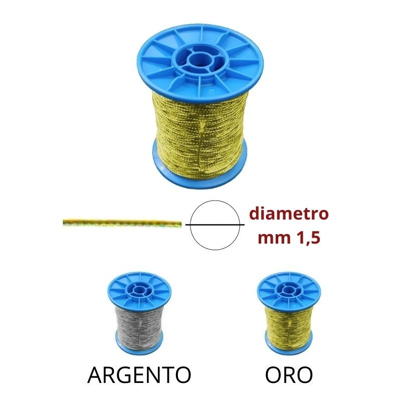 Tubolare lurex ø mm 1,5 articolo 5236 metri 100