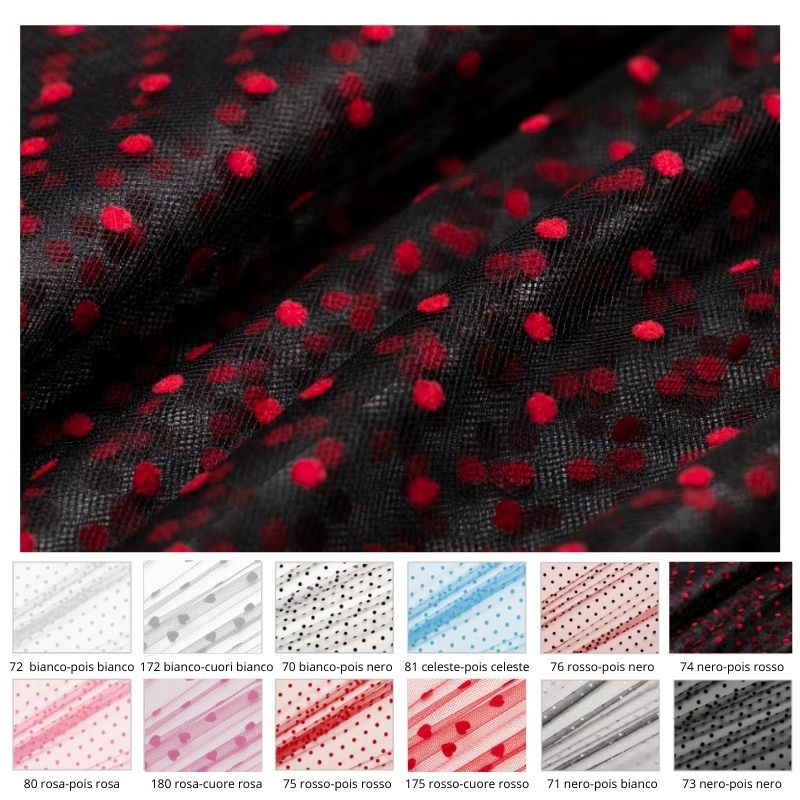 Tulle floccato pois h cm 150 articolo Ravello