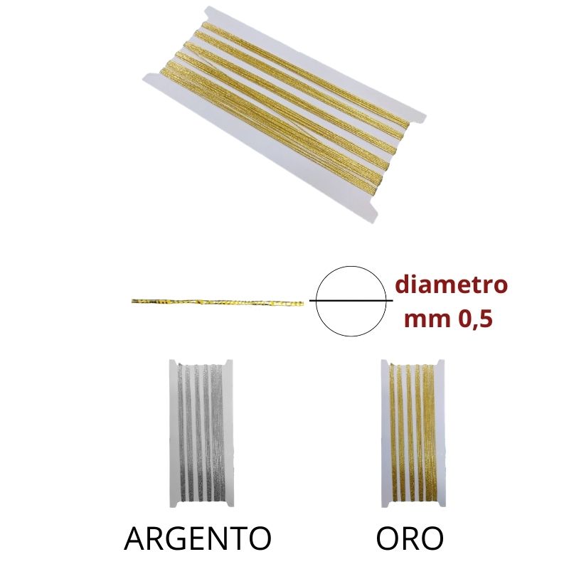 Vergola lurex ø mm 0,5 articolo 502/2/0 metri 20
