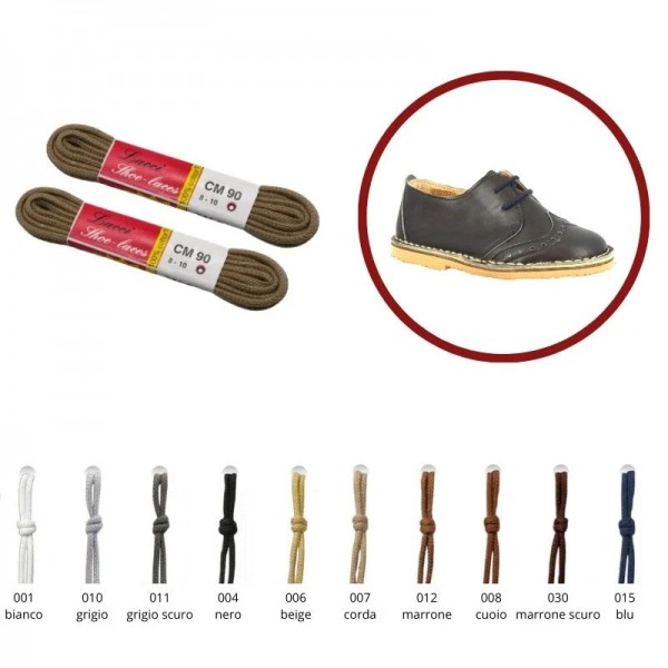 LACCI TONDO CM 90 COTONE 100% CONFEZIONE DA 6 PAIA BLISTERATI