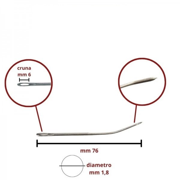 AGHI SACCO CON PUNTA CURVA LUNGHEZZA CM 8 articolo 2006/5