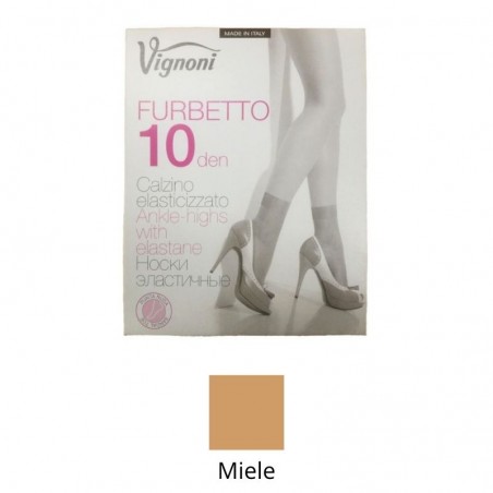 CALZA CORTA DONNA SETIFICATA articolo VIGNONI FURBETTO 10 DEN