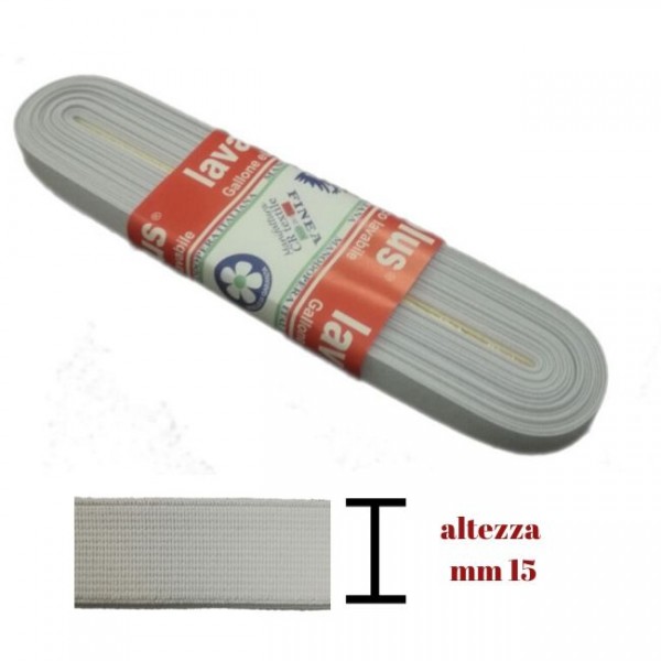 ELASTICO GALLONE MM 15 PEZZA DA 10 MT LAVAPLUS / 9140/15