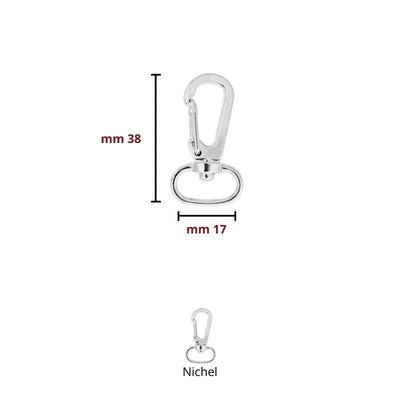 Carabiner length 38 mm item FF354 6 pieces