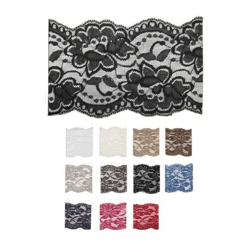 Elastic lace h 9 cm item LS074
 20 meters