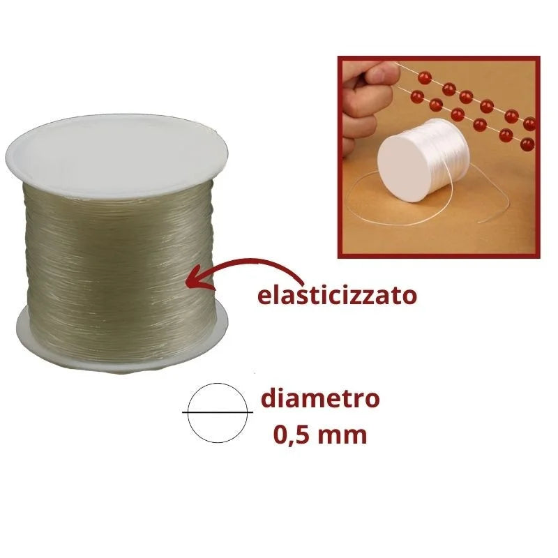 Transparent silicone elastic thread ø 0.5 mm item K863 100 metres