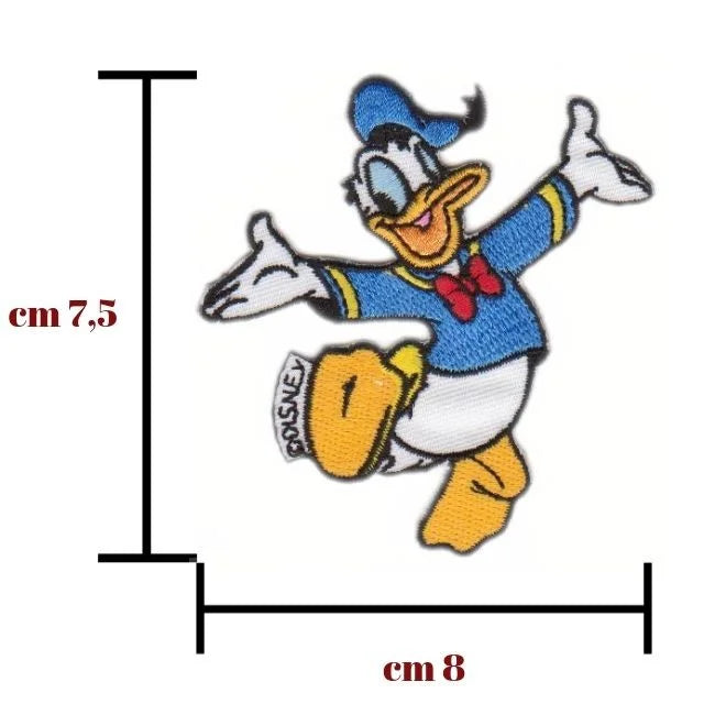 Iron-on application of Donald Duck fabric, item 9438