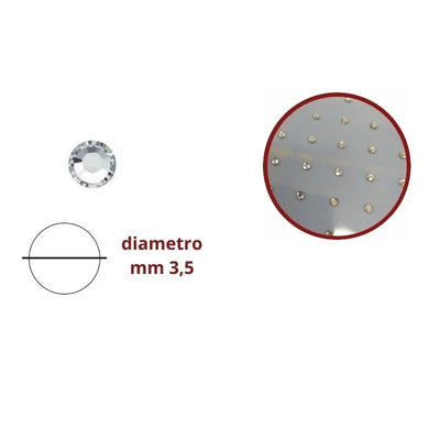 Foglio strass termoadesivo ø mm 3,5 pezzi 320