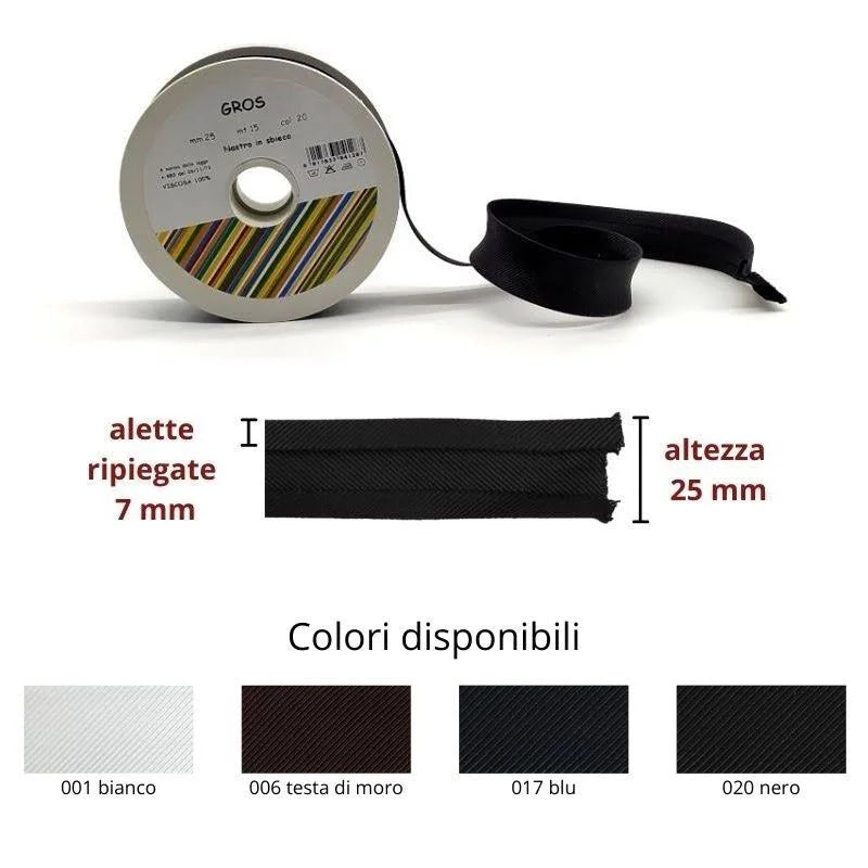 Grosgrain bias tape h mm 25/7/7 Topp 15 meters