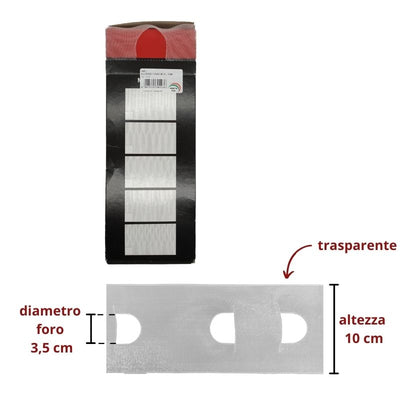 Riloga trasparente per bastoni h cm 10 articolo 101/ST/100/TRTU
metri 100
