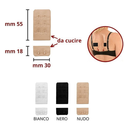 Prolunga reggiseno da cucire a 2 ganci h mm 30 articolo 3521
pezzi 6