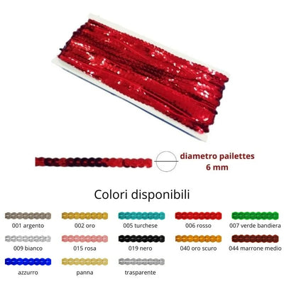 Flat sequins with thread ø mm 6 item 8/350 meters 20