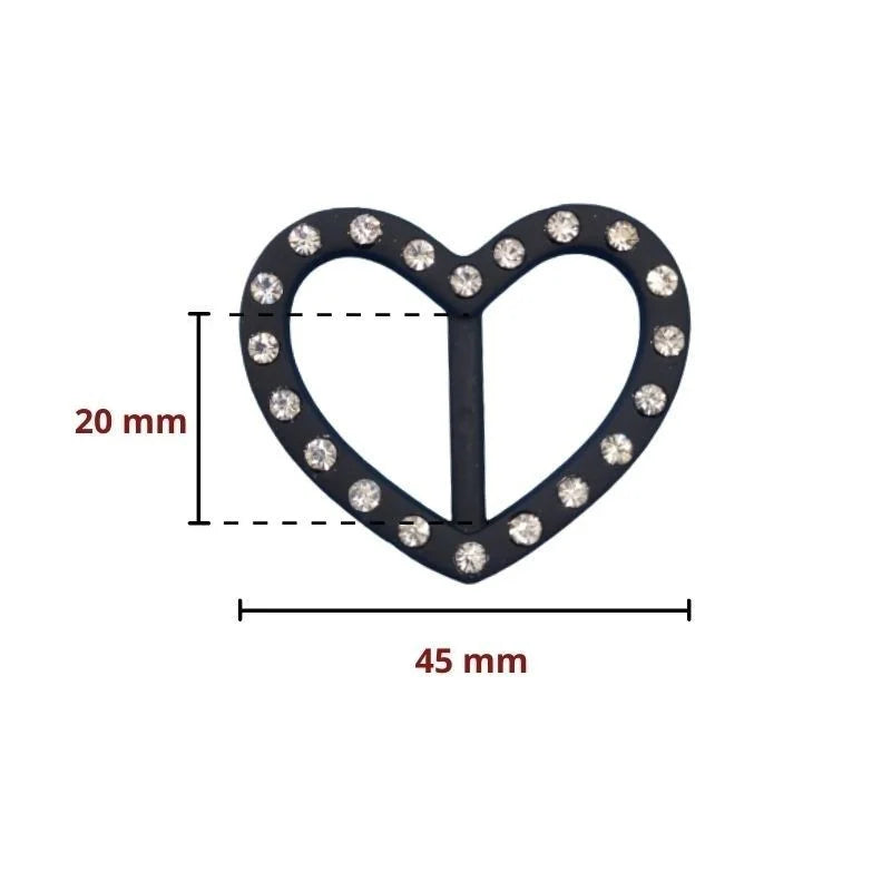 Plastic buckle with rhinestones h 2 cm item 6/476/4 pieces 10