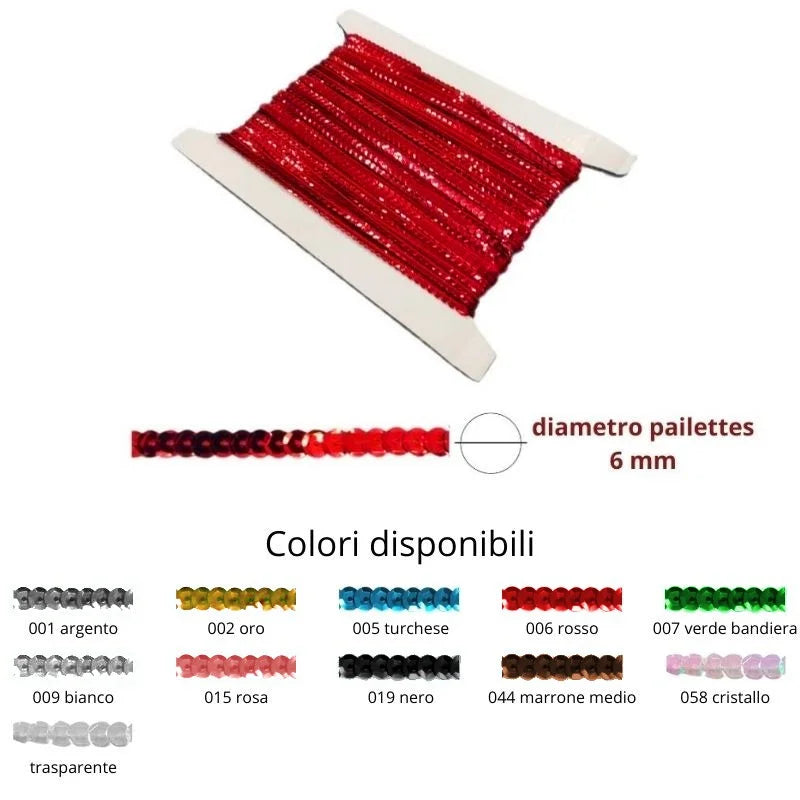Paillettes couvette a filo ø mm 6 articolo 8/350/4 metri 20