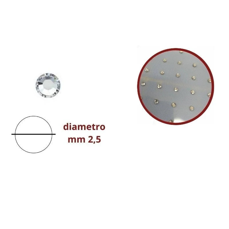 Foglio strass termoadesivo ø mm 2,5 pezzi 165