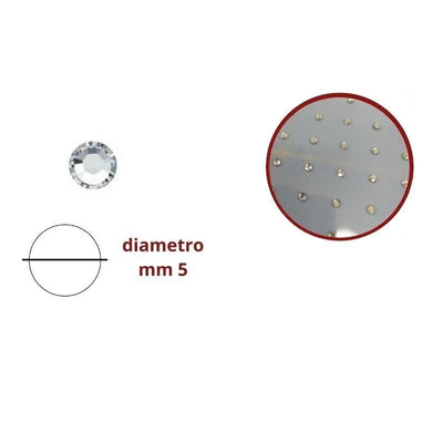 Foglio strass termoadesivo diametro mm 5 pezzi 320
