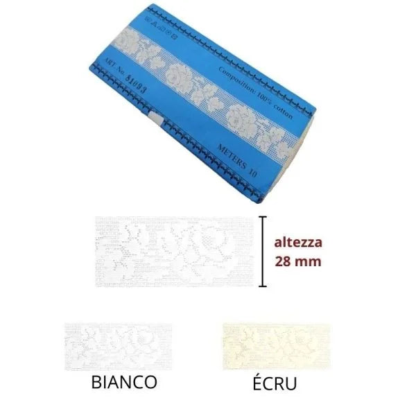 Merletto tramezzo in cotone articolo 81093 metri 10