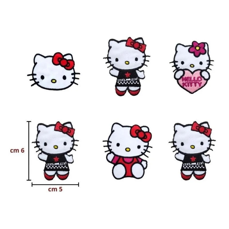 Hello Kitty Iron-on Fabric Applique Item 14256 6 Pieces