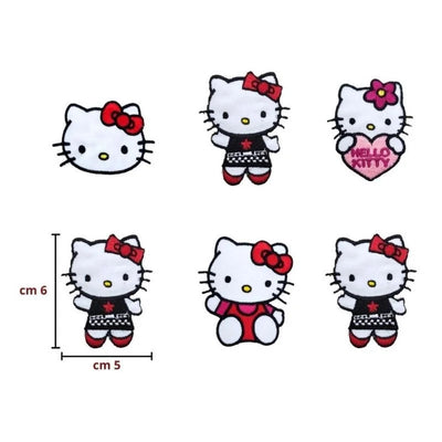 Hello Kitty Iron-on Fabric Applique Item 14256 6 Pieces
