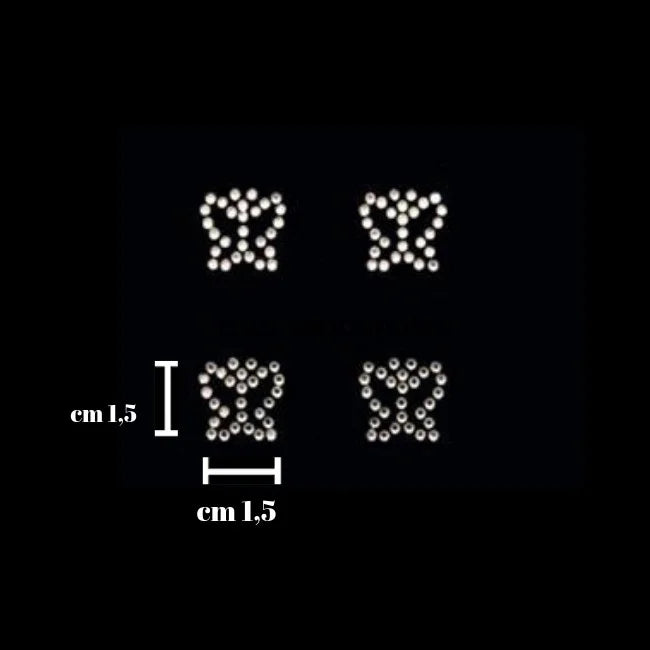 Iron-on application of rhinestones, item SM101, 4 pieces